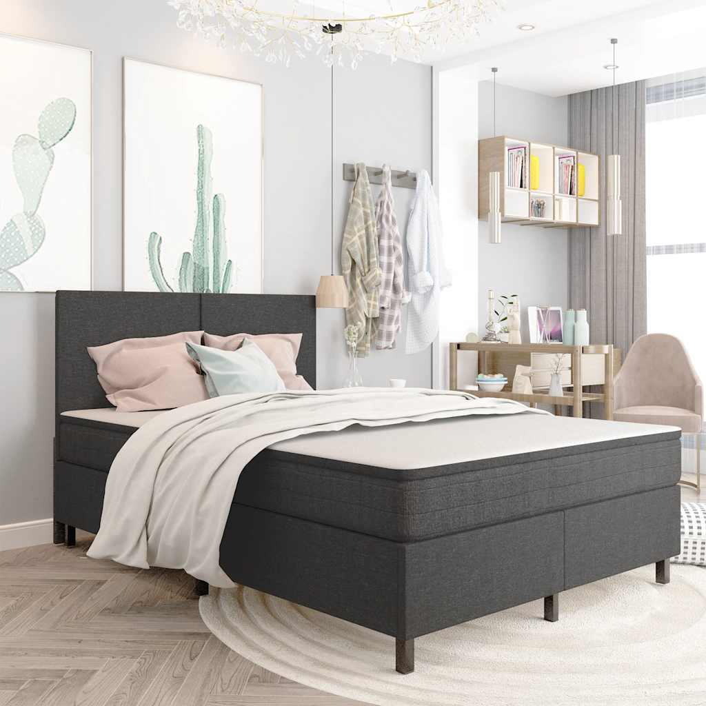 Πλαίσιο Κρεβατιού Boxspring Γκρι 160 x 200 εκ. Υφασμάτινο - Pakobazaar