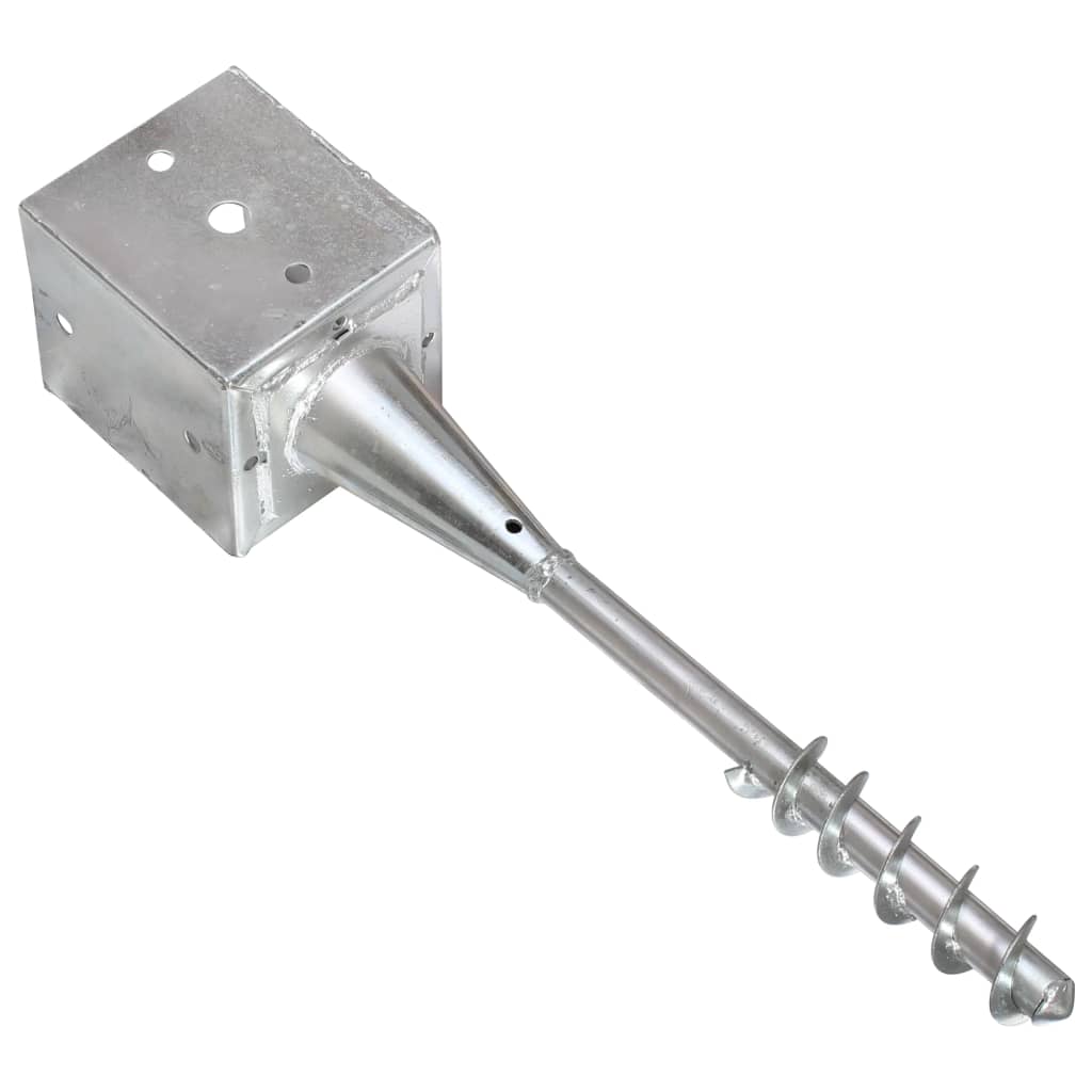 Στηρίγματα Εδάφους 2 τεμ. Ασημί 12x12x56 εκ. Γαλβανισμ. Ατσάλι - PAKOBAZAAR