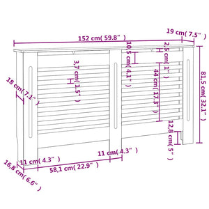 Κάλυμμα Καλοριφέρ Ανθρακί 152 x 19 x 81,5 εκ. από MDF - PAKOBAZAAR