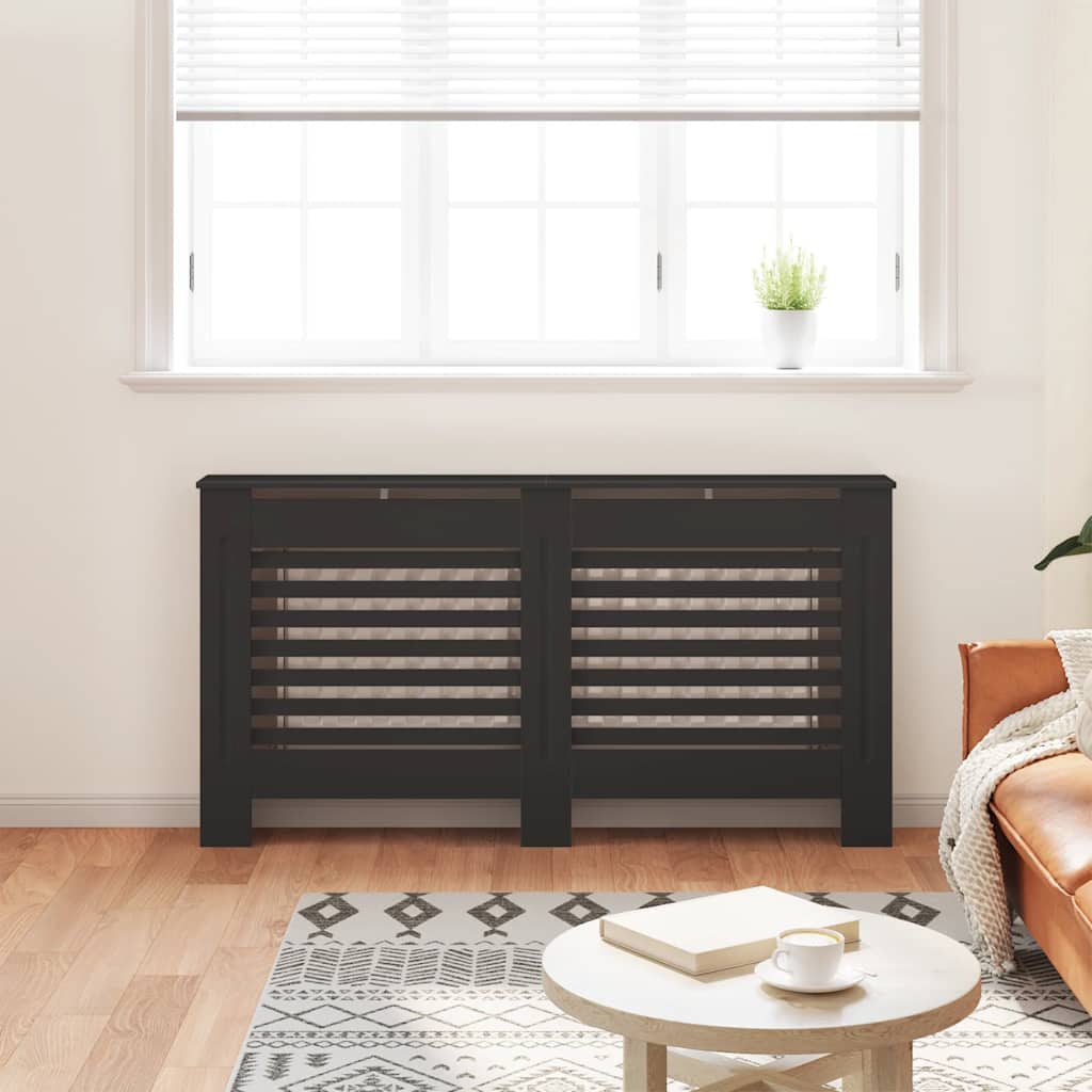 Κάλυμμα Καλοριφέρ Μαύρο 152 x 19 x 81,5 εκ. από MDF - PAKOBAZAAR