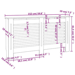 Κάλυμμα Καλοριφέρ Μαύρο 152 x 19 x 81,5 εκ. από MDF - PAKOBAZAAR
