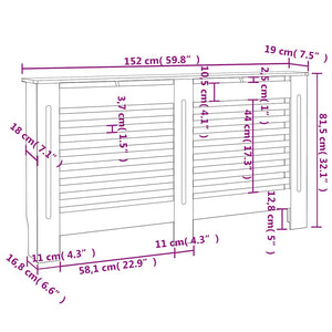 Κάλυμμα Καλοριφέρ 152 x 19 x 81,5 εκ. από MDF - PAKOBAZAAR