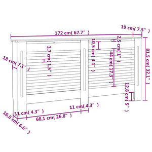 Κάλυμμα Καλοριφέρ Ανθρακί 172 x 19 x 81,5 εκ. από MDF - PAKOBAZAAR