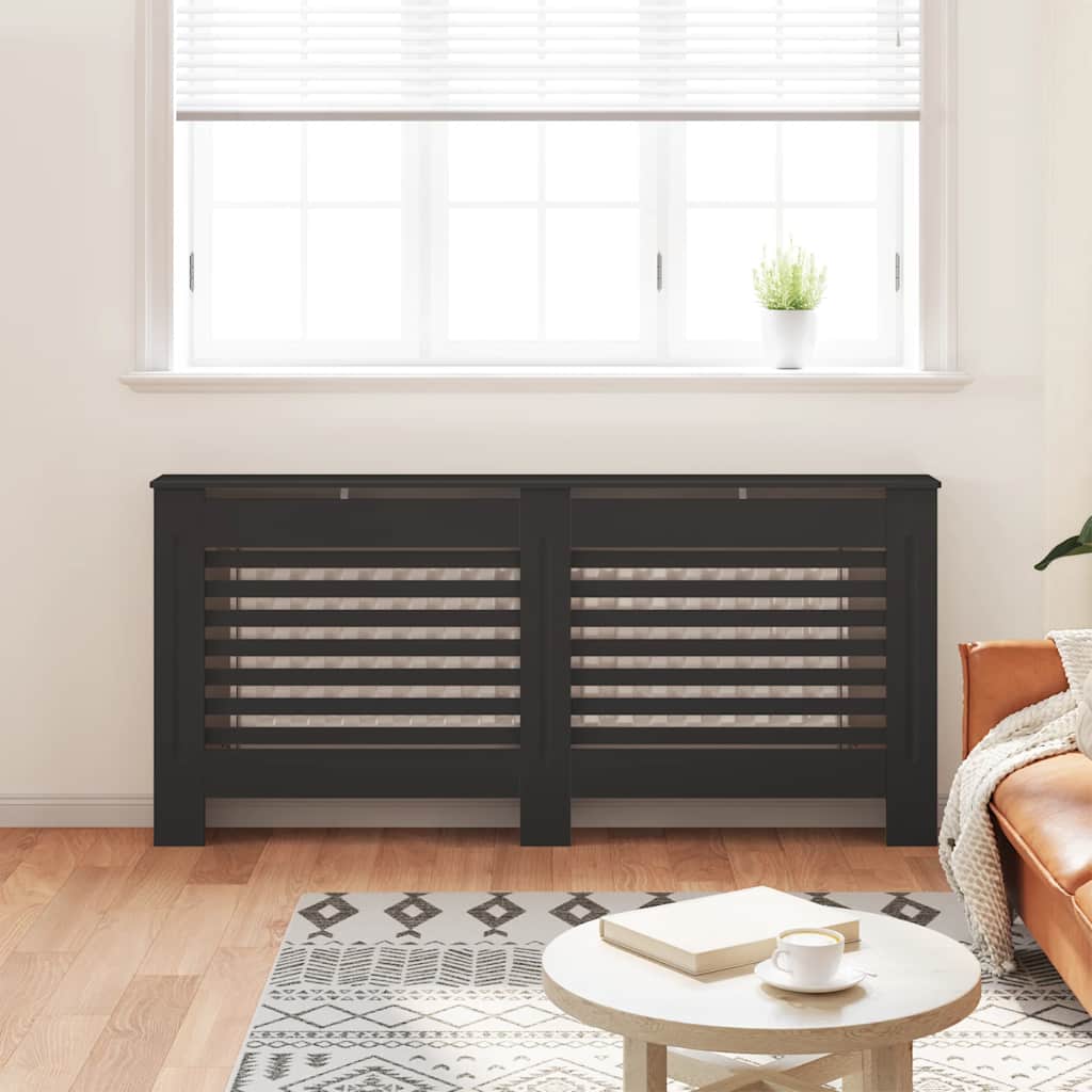 Κάλυμμα Καλοριφέρ Μαύρο 172 x 19 x 81,5 εκ. από MDF - PAKOBAZAAR