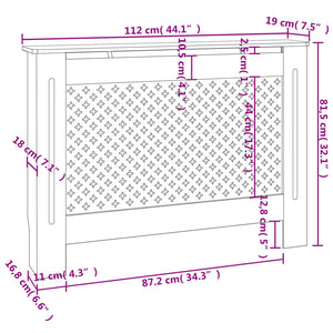 Κάλυμμα Καλοριφέρ Μαύρο 112 x 19 x 81,5 εκ. από MDF - PAKOBAZAAR