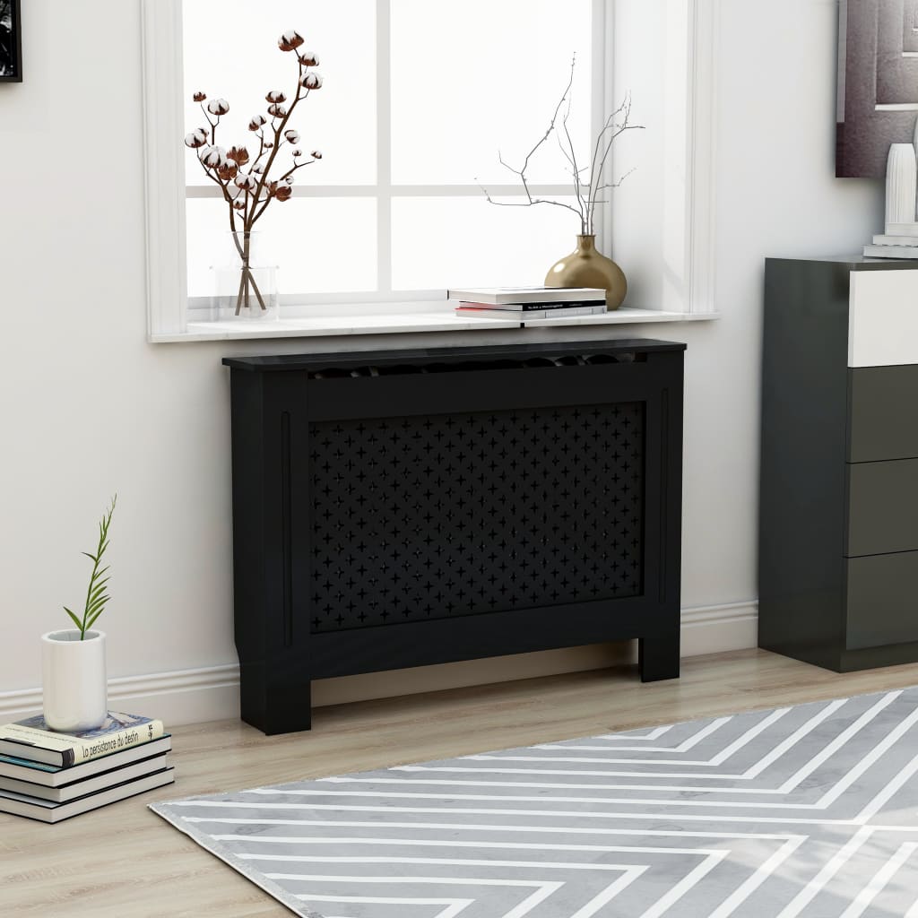 Κάλυμμα Καλοριφέρ Μαύρο 112 x 19 x 81,5 εκ. από MDF - PAKOBAZAAR