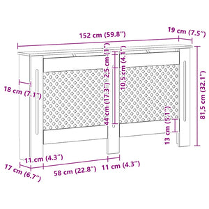 Κάλυμμα Καλοριφέρ Ανθρακί 152 x 19 x 81,5 εκ. από MDF - PAKOBAZAAR