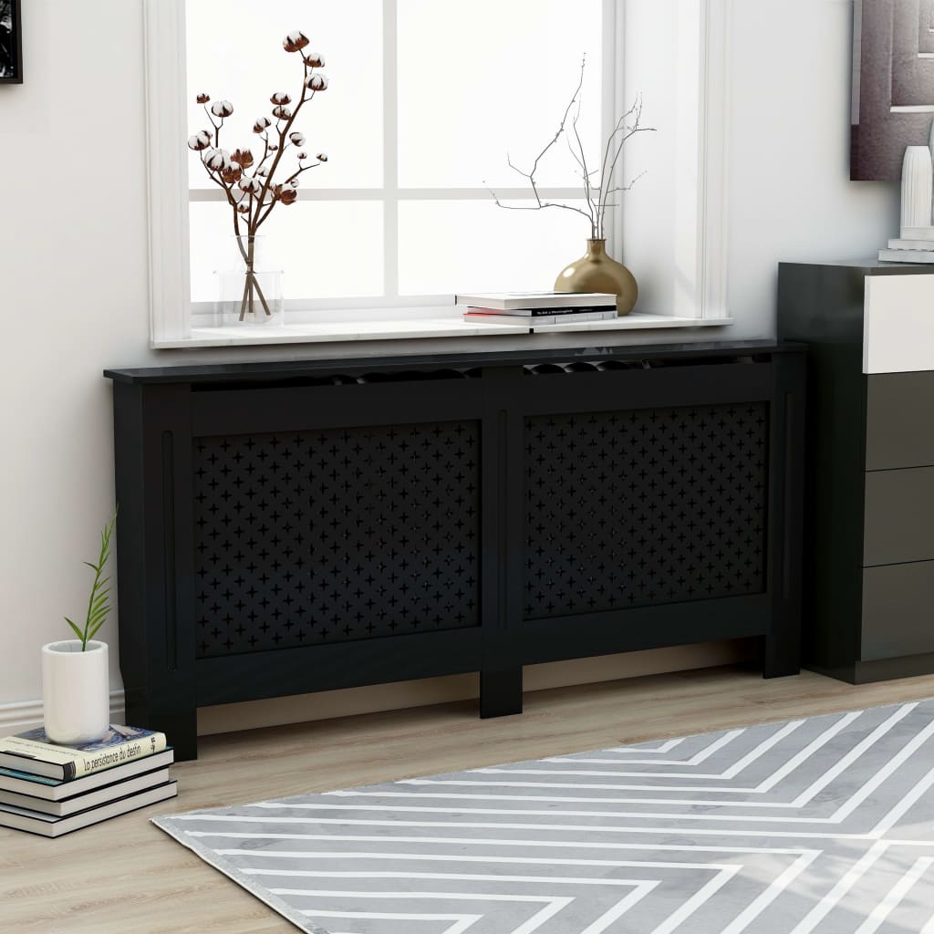 Κάλυμμα Καλοριφέρ Μαύρο 172 x 19 x 81,5 εκ. από MDF - PAKOBAZAAR