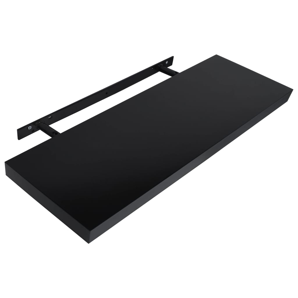 Ράφια Τοίχου 2 τεμ. Μαύρα 120 x 20 x 3,8 εκ. - PAKOBAZAAR