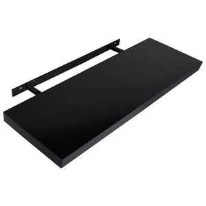 Ράφια Τοίχου 2 τεμ. Μαύρα 120 x 20 x 3,8 εκ. - PAKOBAZAAR