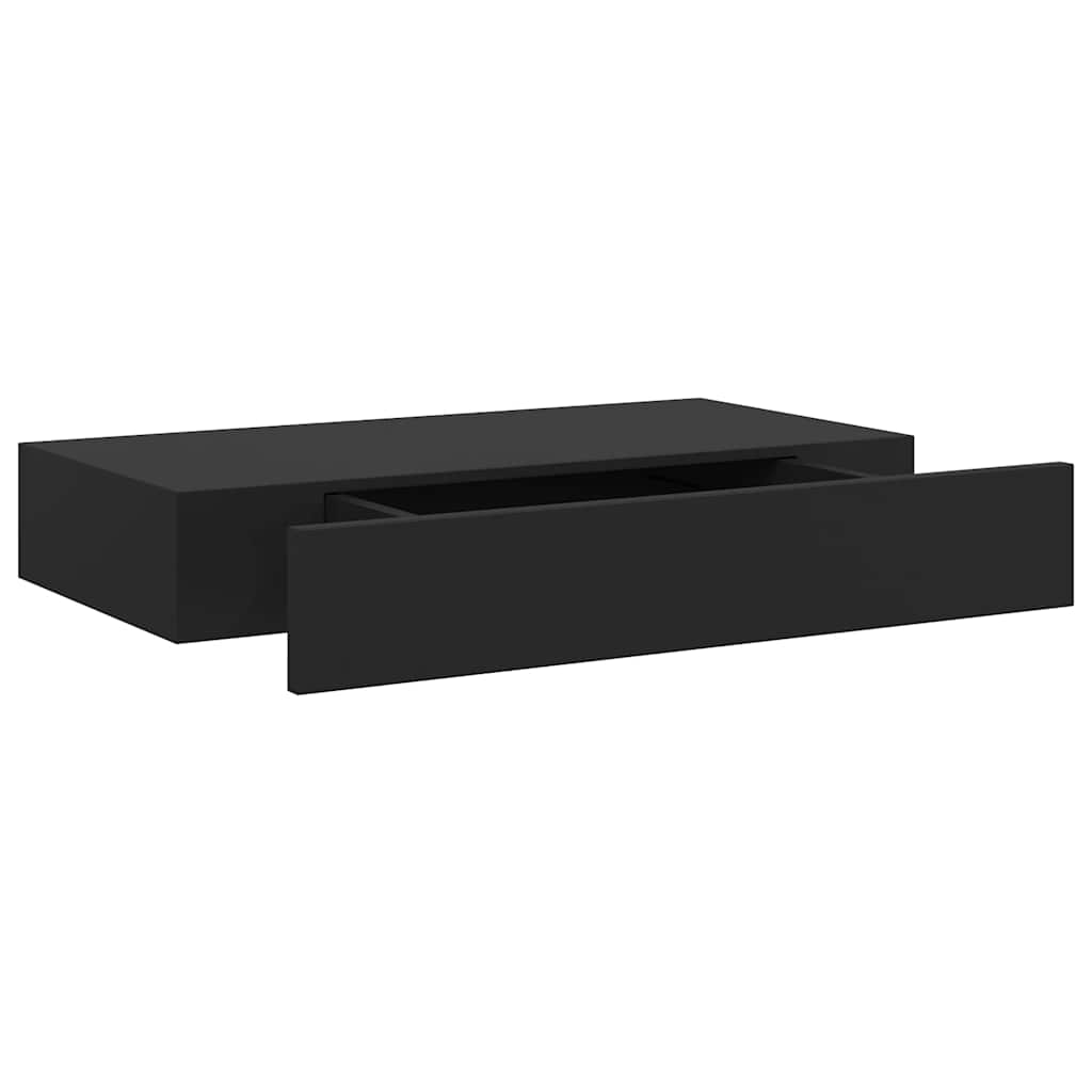 Ράφι Τοίχου με Συρτάρι Μαύρο 48 x 25 x 8 εκ. από MDF - PAKOBAZAAR