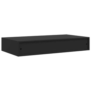 Ράφι Τοίχου με Συρτάρι Μαύρο 48 x 25 x 8 εκ. από MDF - PAKOBAZAAR