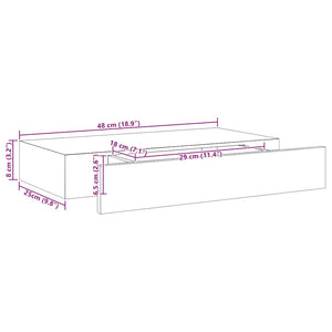 Ράφι Τοίχου με Συρτάρι Μαύρο 48 x 25 x 8 εκ. από MDF - PAKOBAZAAR