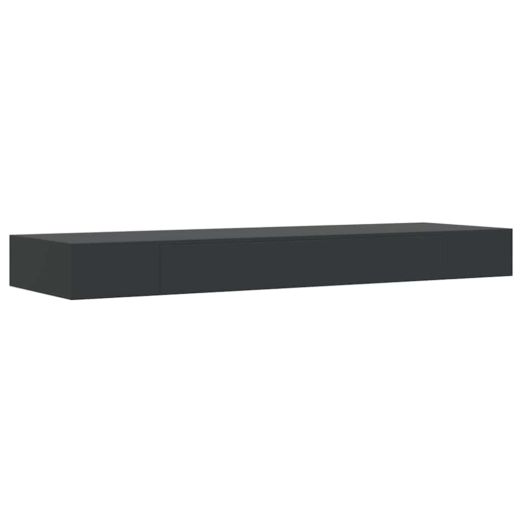 Ράφι Τοίχου με Συρτάρι Μαύρο 80 x 25 x 8 εκ. MDF - PAKOBAZAAR