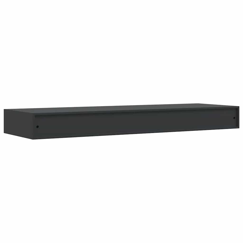 Ράφι Τοίχου με Συρτάρι Μαύρο 80 x 25 x 8 εκ. MDF - PAKOBAZAAR