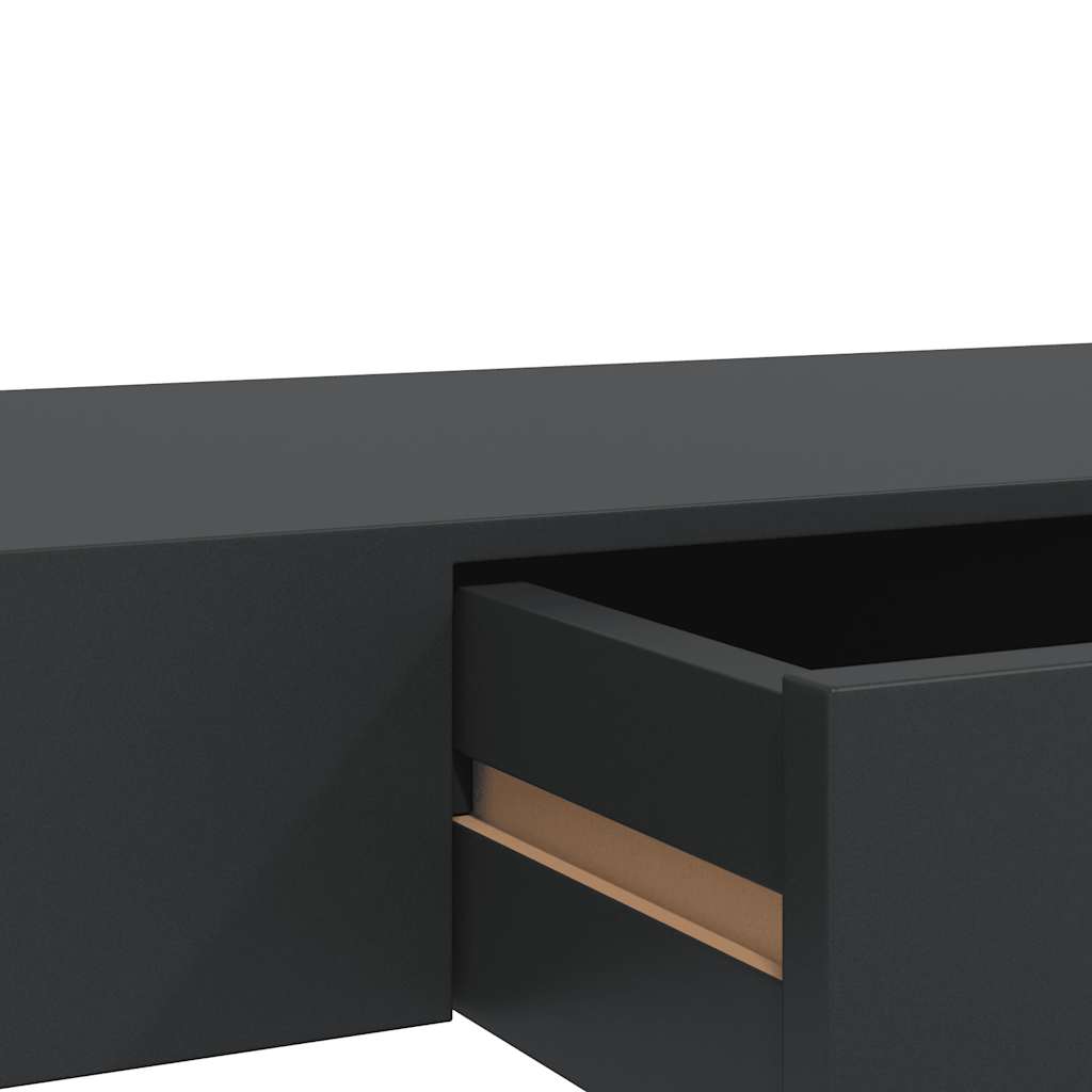 Ράφι Τοίχου με Συρτάρι Μαύρο 80 x 25 x 8 εκ. MDF - PAKOBAZAAR