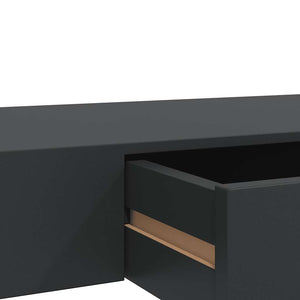 Ράφι Τοίχου με Συρτάρι Μαύρο 80 x 25 x 8 εκ. MDF - PAKOBAZAAR