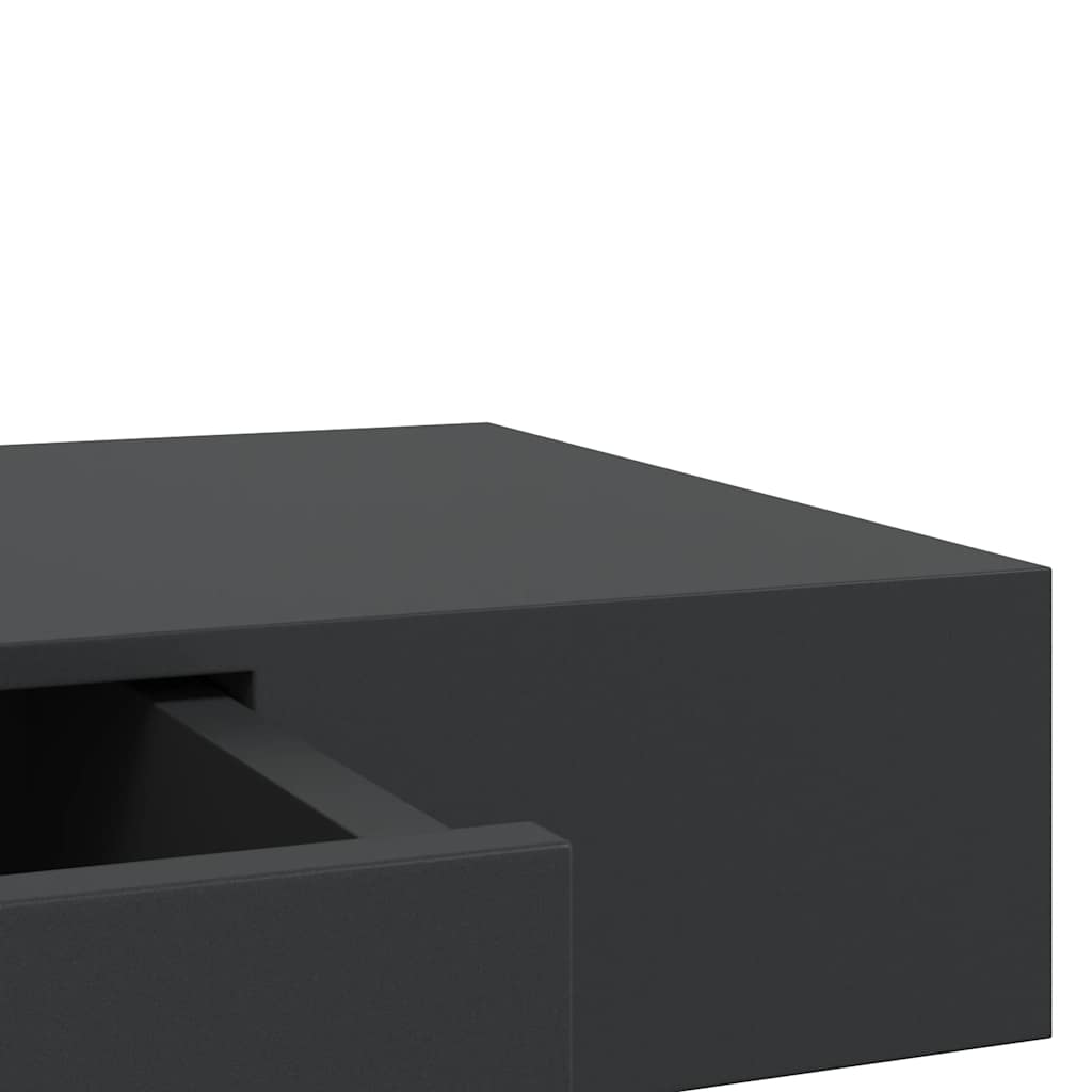 Ράφι Τοίχου με Συρτάρι Μαύρο 80 x 25 x 8 εκ. MDF - PAKOBAZAAR
