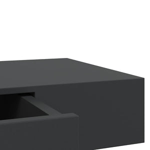 Ράφι Τοίχου με Συρτάρι Μαύρο 80 x 25 x 8 εκ. MDF - PAKOBAZAAR