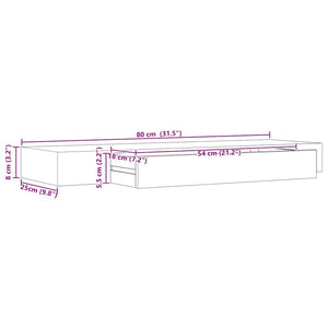 Ράφι Τοίχου με Συρτάρι Μαύρο 80 x 25 x 8 εκ. MDF - PAKOBAZAAR