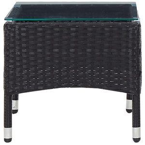 Σαλόνι Κήπου 4 Τεμαχίων Μαύρο από Συνθετικό Ρατάν με Μαξιλάρια