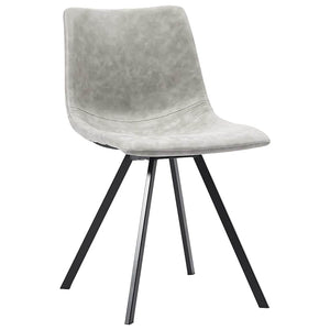 Σετ Τραπεζαρίας 9 τεμ. Ανοιχτό Γκρι από Συνθετικό Δέρμα