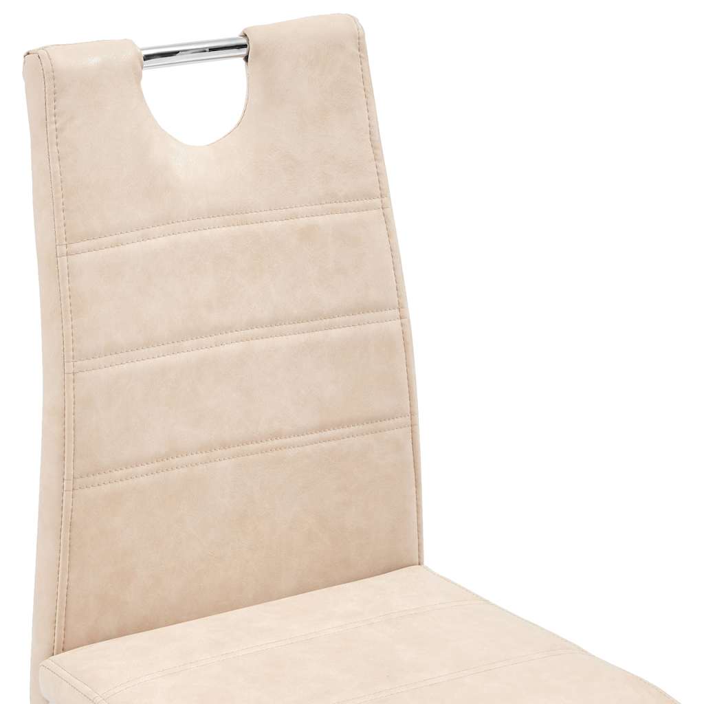 Σετ Τραπεζαρίας 5 Τεμαχίων Κρεμ από Συνθετικό Δέρμα