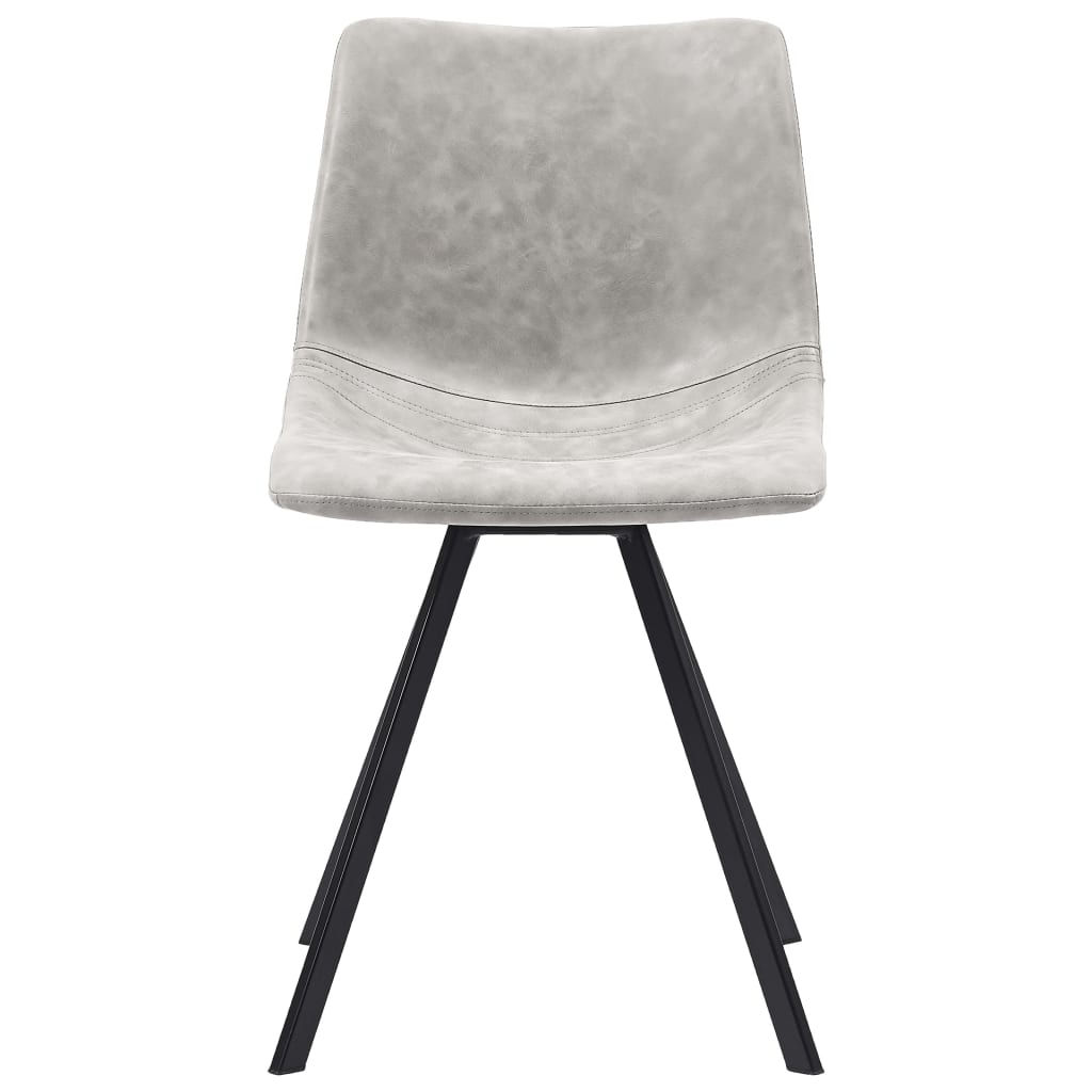 Σετ Τραπεζαρίας 5 τεμ. Ανοιχτό Γκρι από Συνθετικό Δέρμα