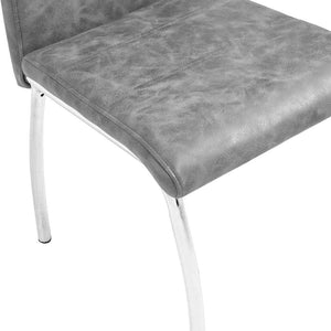 Σετ Τραπεζαρίας 9 Τεμαχίων Γκρι από Συνθετικό Δέρμα