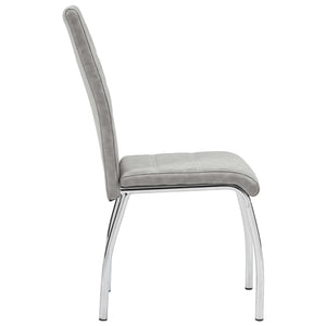 Σετ Τραπεζαρίας 9 Τεμαχίων Ανοιχτό Γκρι από Συνθετικό Δέρμα