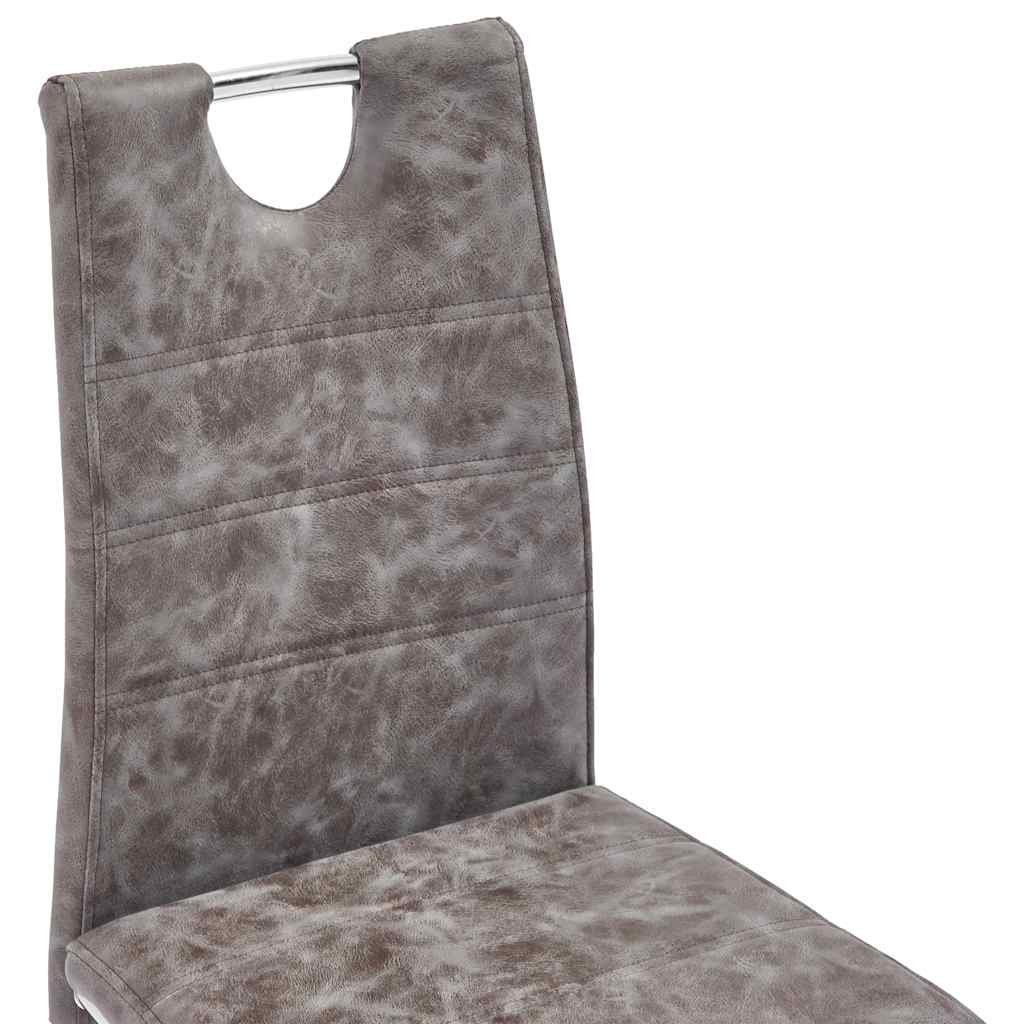 Σετ Τραπεζαρίας 7 Τεμαχίων Καφέ από Συνθετικό Δέρμα