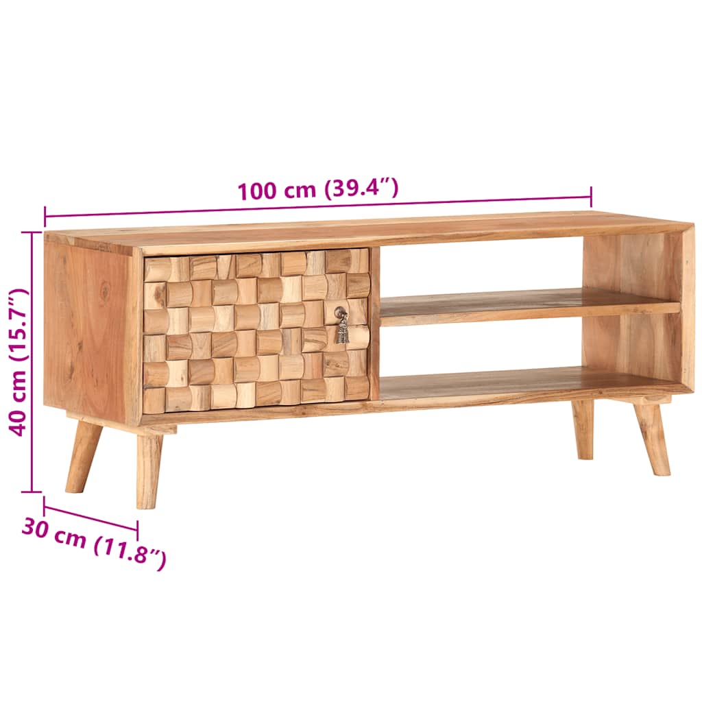 Έπιπλο Τηλεόρασης 100 x 30 x 40 εκ. από Μασίφ Ξύλο Ακακίας - PAKOBAZAAR
