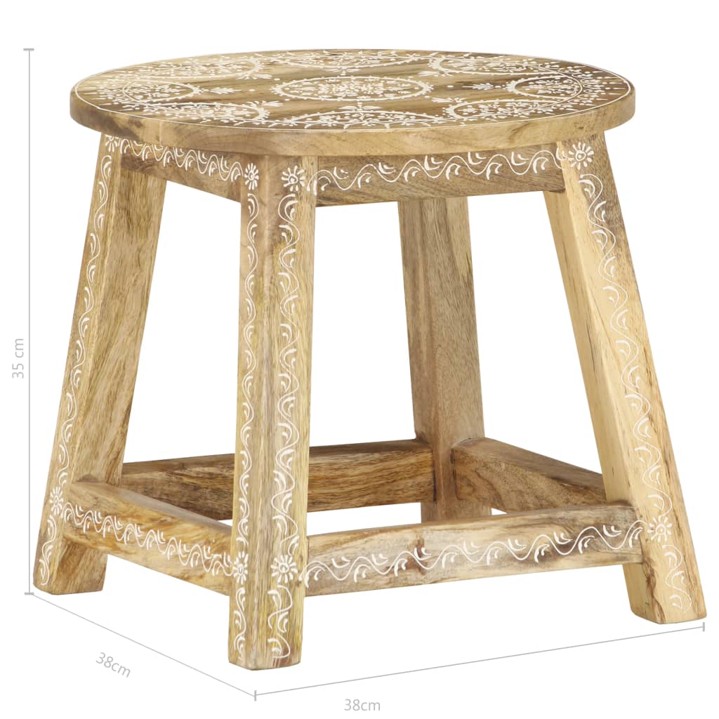 Σκαμπό Ζωγραφισμένο στο Χέρι 38 x 38 x 35 εκ. Μασίφ Ξύλο Μάνγκο - Pakobazaar