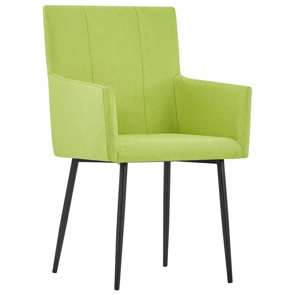 Καρέκλες Τραπεζαρίας με Μπράτσα 6 τεμ. Πράσινες Υφασμάτινες - Pakobazaar