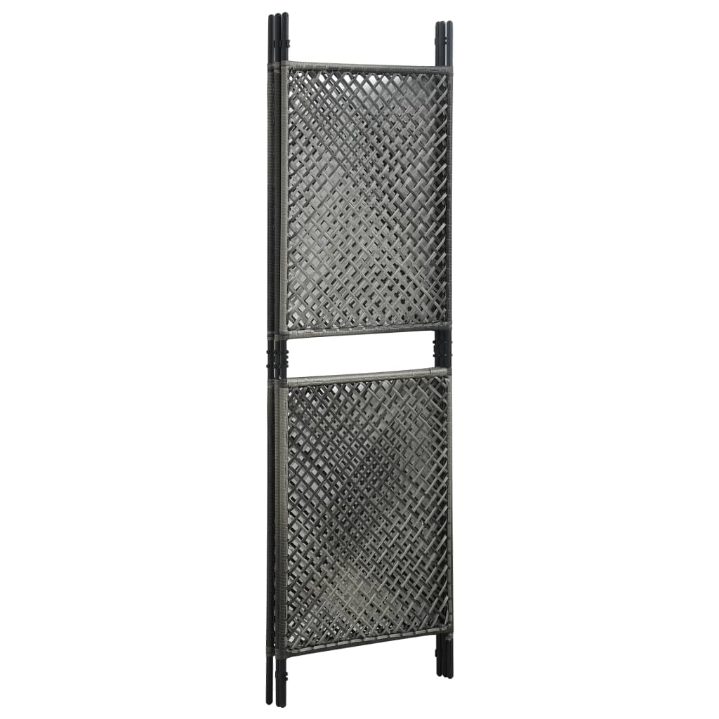 Διαχωριστικό Δωματίου 3 Πάνελ Ανθρακί 180x200 εκ. Συνθετ. Ρατάν