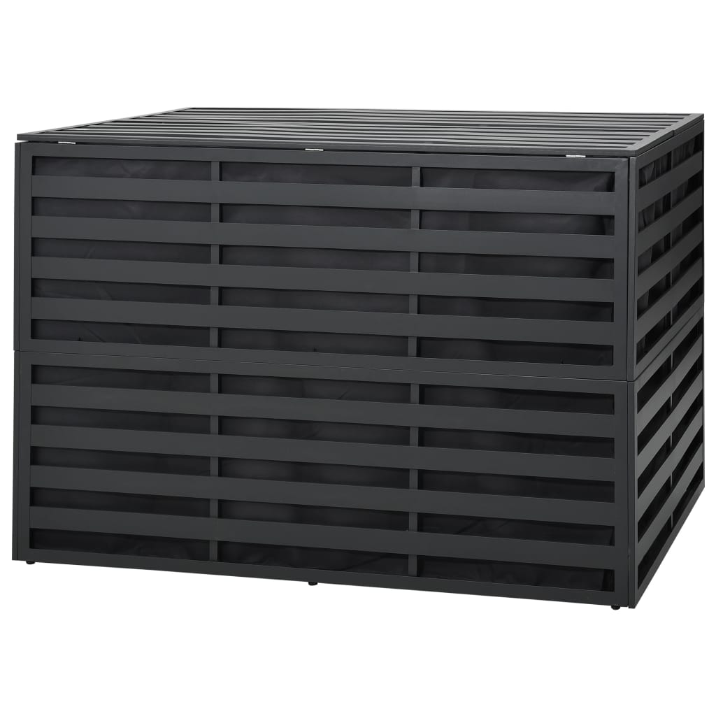 Μπαούλο Αποθήκευσης Κήπου Ανθρακί 150x100x100 εκ. Αλουμινίου