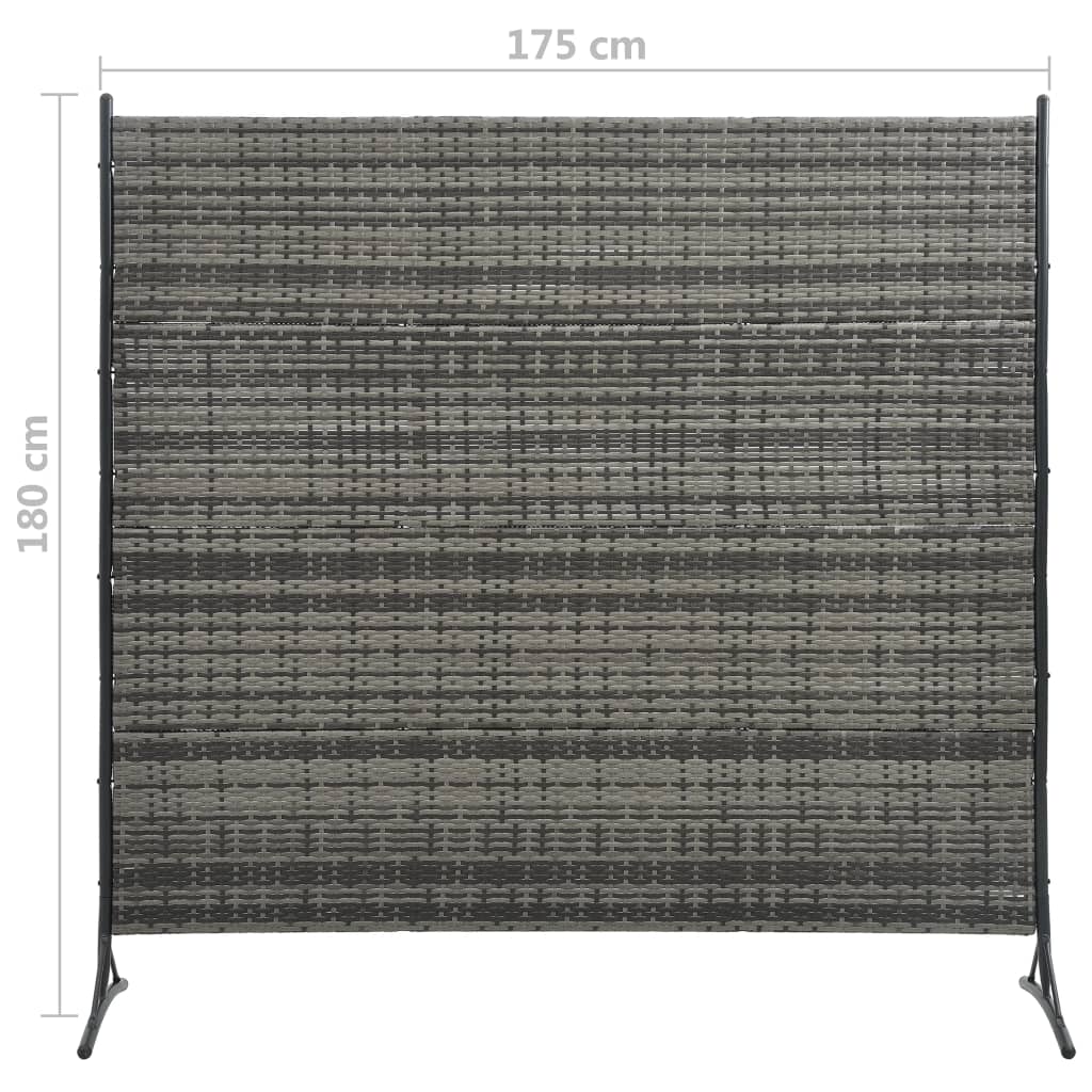 Διαχωριστικό Δωματίου Ανθρακί 175 x 180 εκ. από Συνθετικό Ρατάν - Pakobazaar