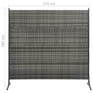 Διαχωριστικό Δωματίου Ανθρακί 175 x 180 εκ. από Συνθετικό Ρατάν - Pakobazaar