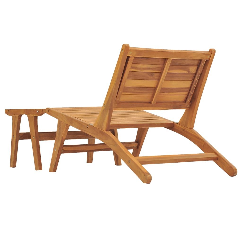 Καρέκλα Κήπου με Υποπόδιο από Μασίφ Ξύλο Teak - Pakobazaar