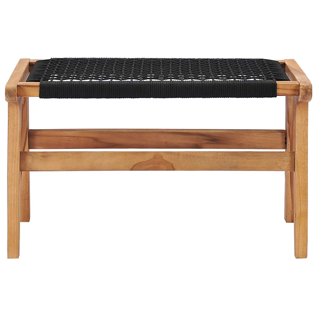 Σεζλόνγκ με Υποπόδιο από Μασίφ Ξύλο Teak και Σχοινί - Pakobazaar