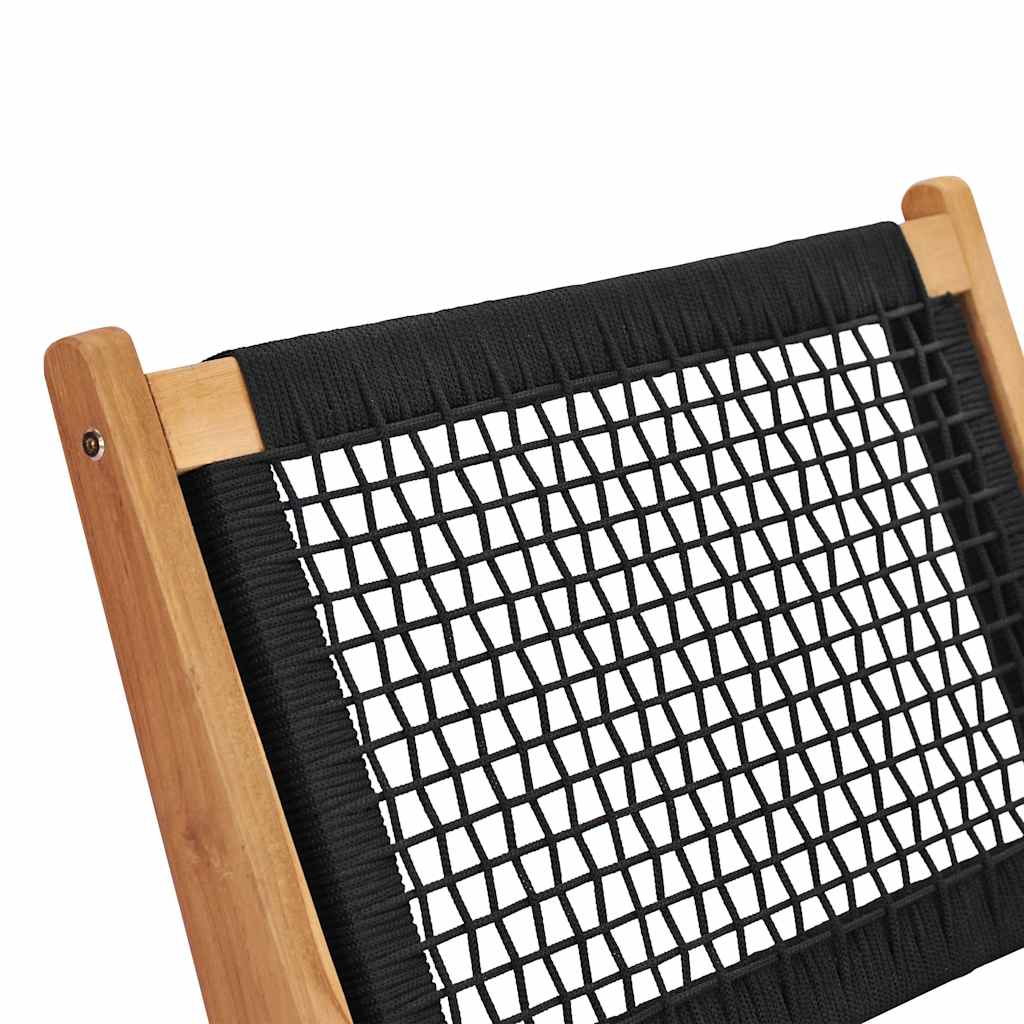 Σεζλόνγκ με Υποπόδιο από Μασίφ Ξύλο Teak και Σχοινί - Pakobazaar