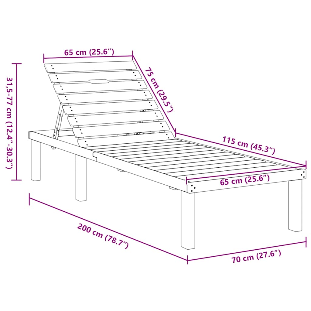 Ξαπλώστρα από Εμποτισμένο Ξύλο Πεύκου - Pakobazaar