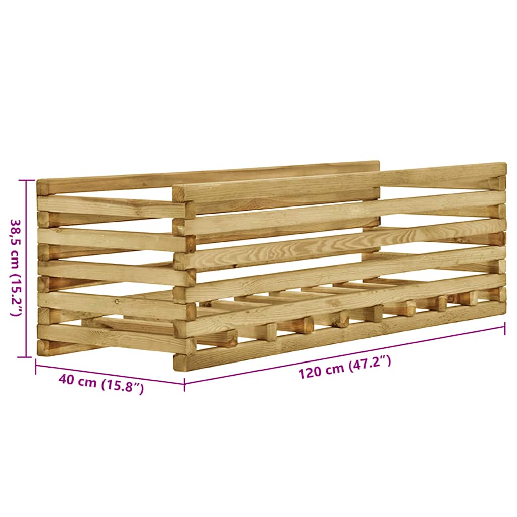 Ζαρντινιέρα Υπερυψωμένη 120x40x38,5 εκ. Εμποτισμένο Ξύλο Πεύκου