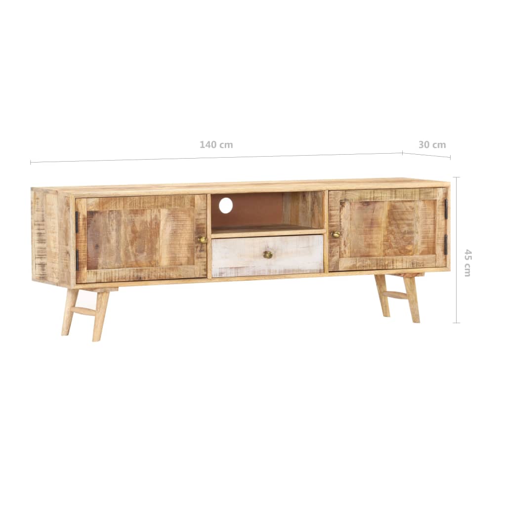Έπιπλο Τηλεόρασης 140 x 30 x 45 εκ. από Μασίφ Ξύλο Μάνγκο