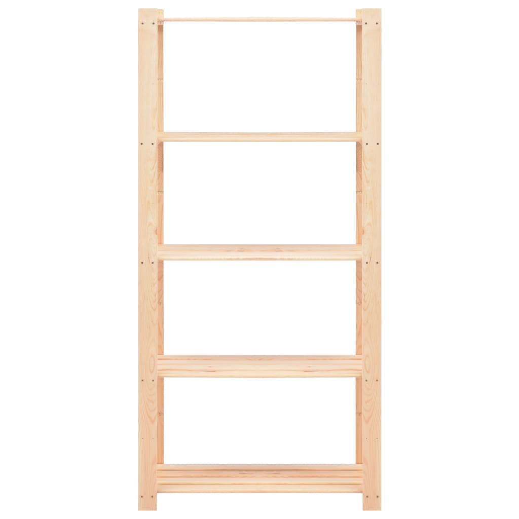 Ραφιέρες 5 Επιπέδων 2 τεμ 250 κ 80x38x170 εκ Μασίφ Ξύλο Πεύκου - PAKOBAZAAR