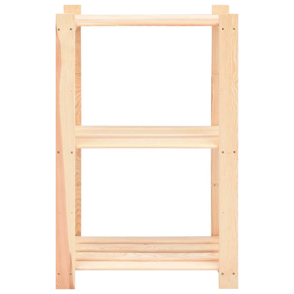 Ραφιέρες 3 Επιπέδων 2 τεμ 150 κ. 60x38x90 εκ. Μασίφ Ξύλο Πεύκου - Pakobazaar