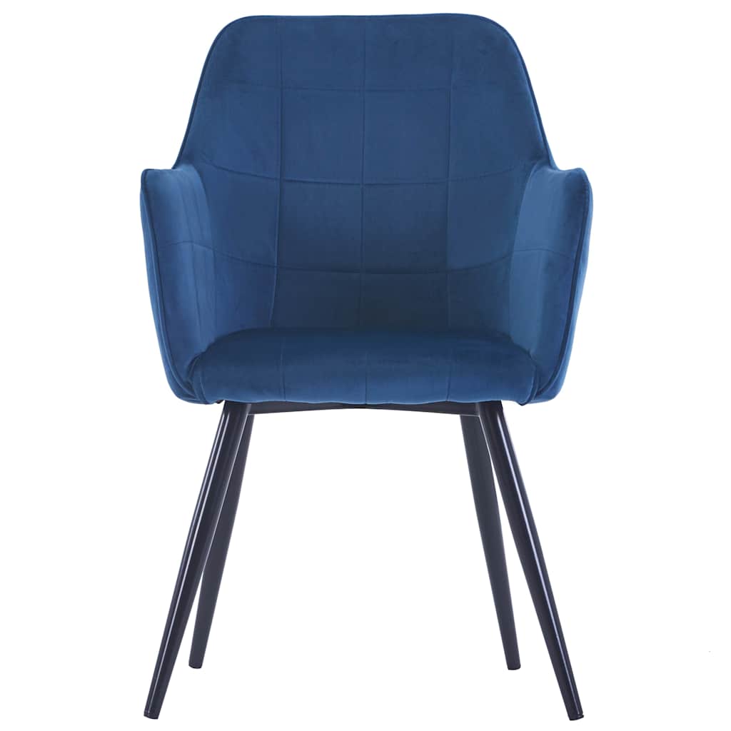 Καρέκλες Τραπεζαρίας 2 τεμ. Μπλε Βελούδινες