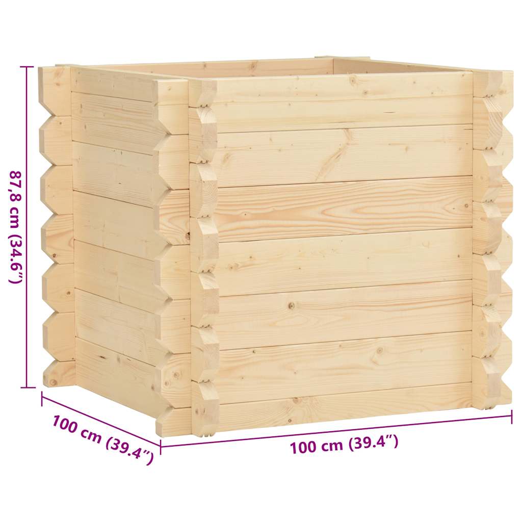 Ζαρντινιέρα Υπερυψωμένη 42 χιλ 100x100x87,8 εκ Μασίφ Ερυθρελάτη - Pakobazaar