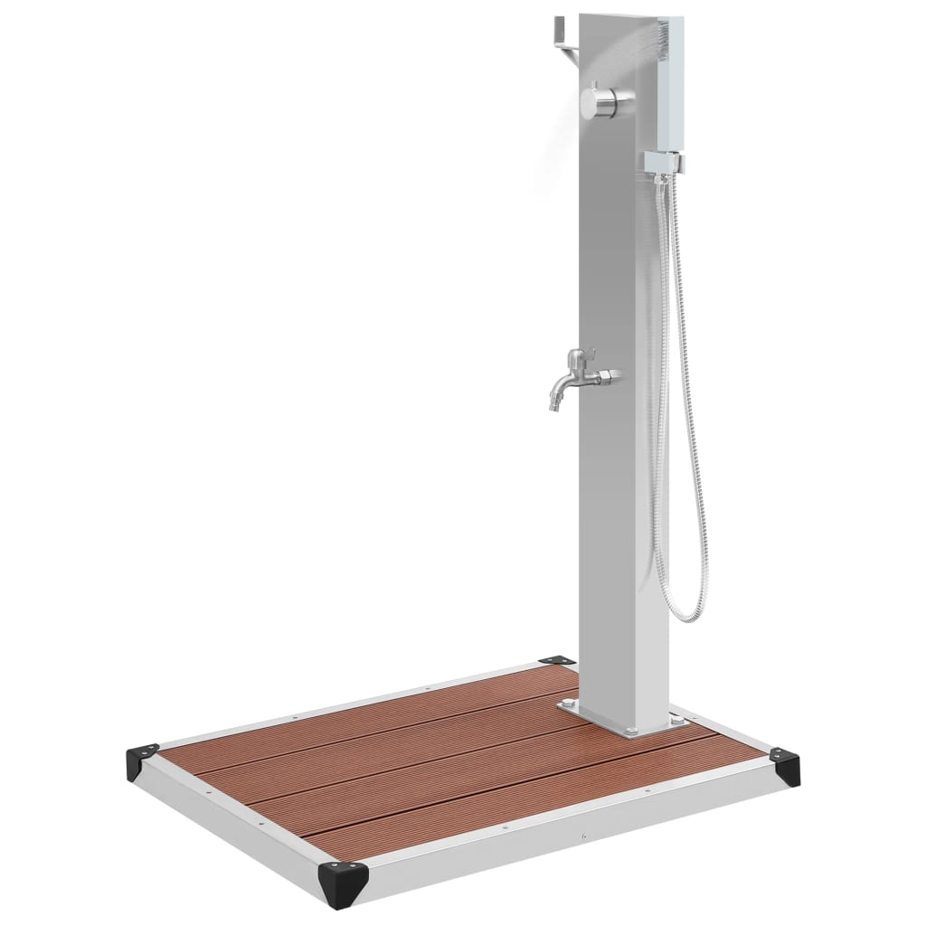 Ντουζιέρα με Βάση Εξωτερικού Χώρου από WPC / Ανοξείδωτο Ατσάλι - PAKOBAZAAR