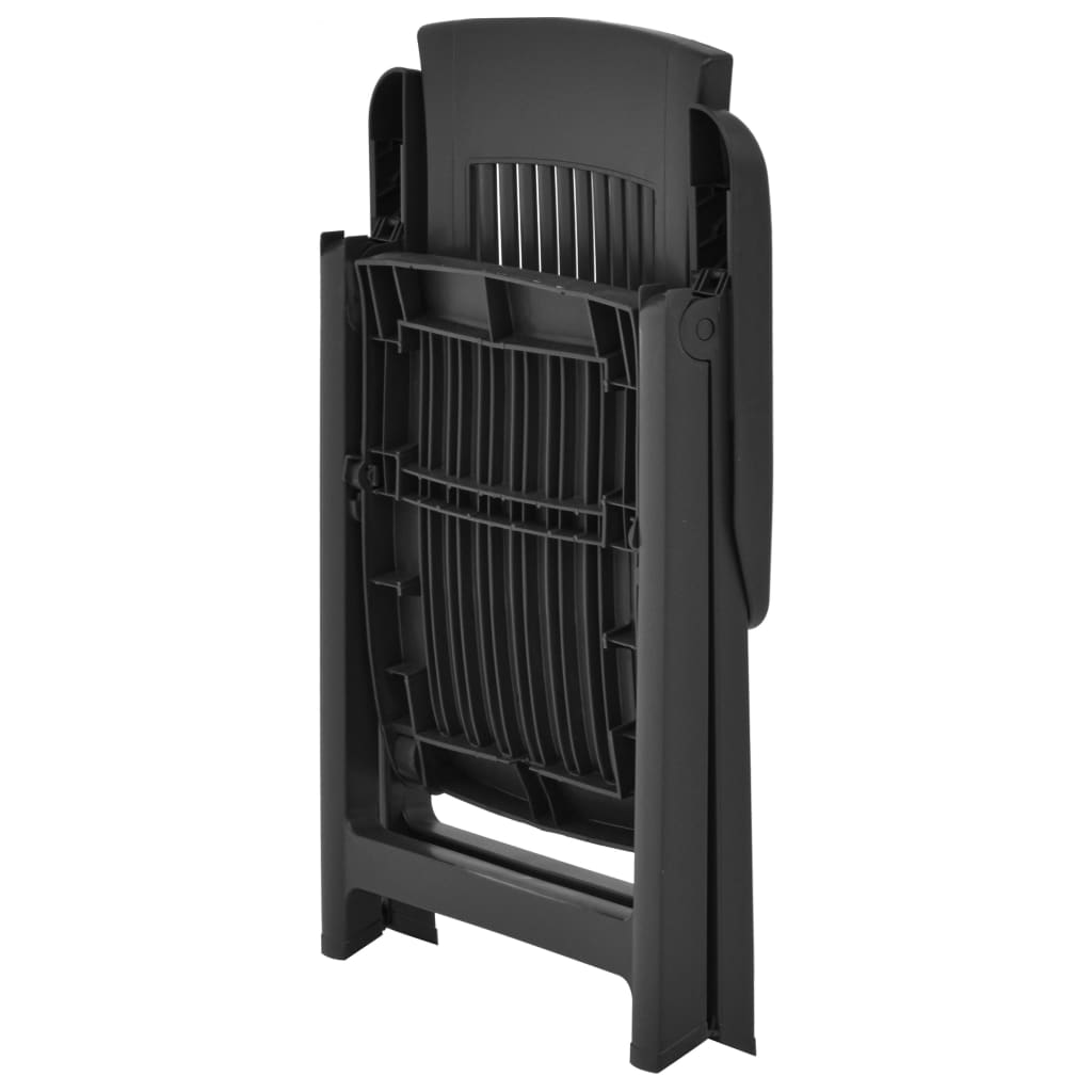 Καρέκλες Κήπου 2 τεμ. Ανθρακί Πλαστικές - Pakobazaar